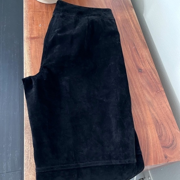 Kate Hill 100% Leather Suede High Rise Pants - Picture 4 of 10